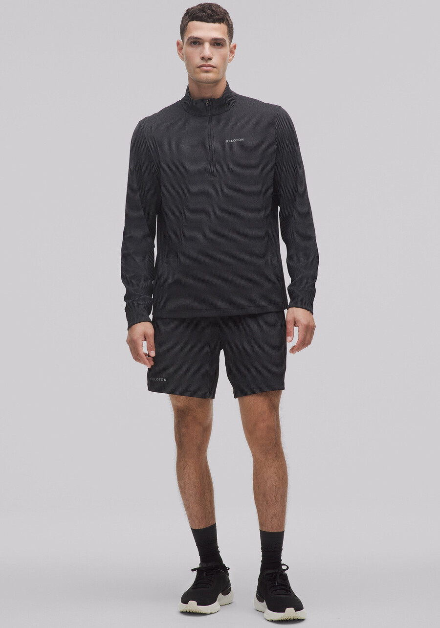 reflektierender strick-laufpullover mit halbem reißverschluss