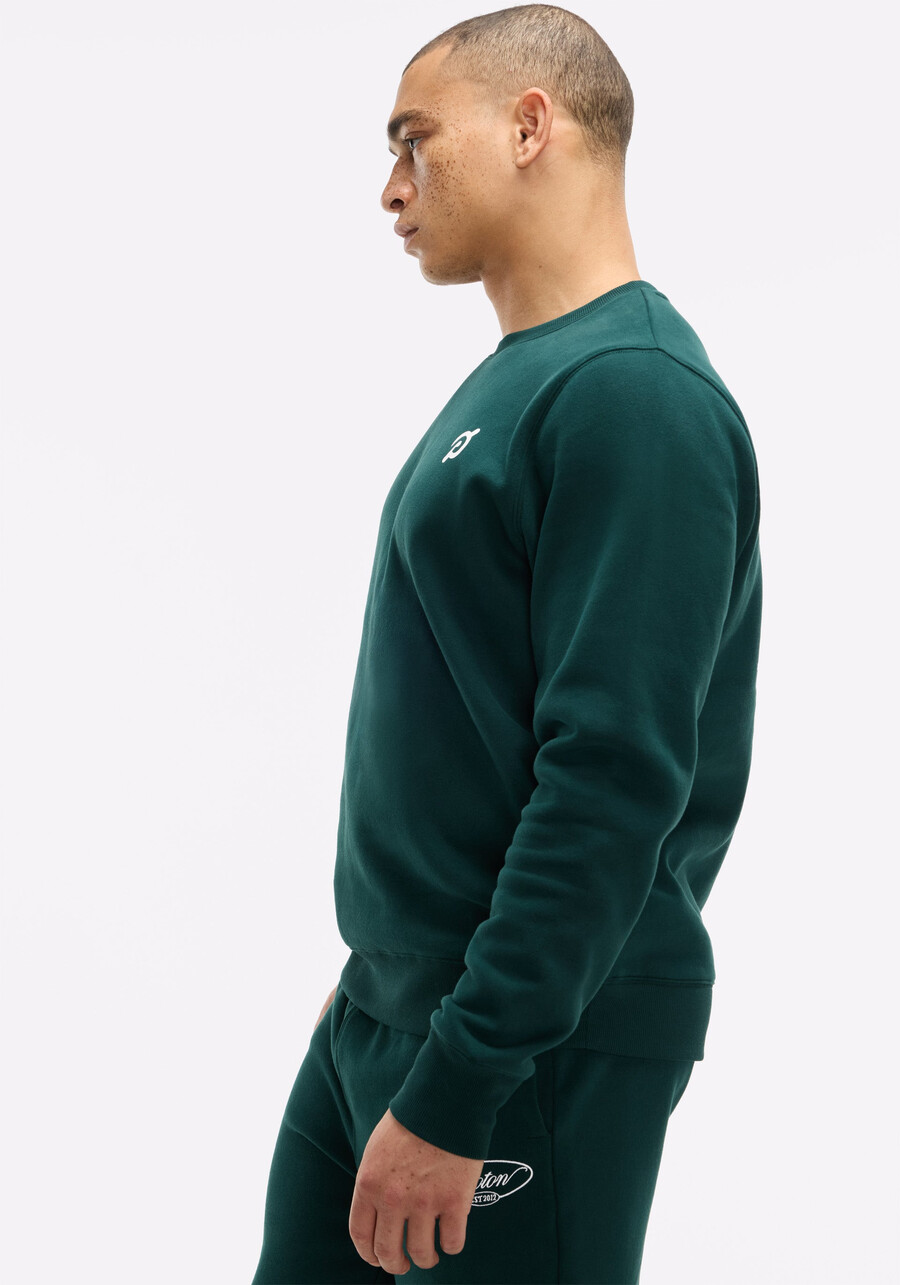 weiches fleece-sweatshirt mit rundhalsausschnitt