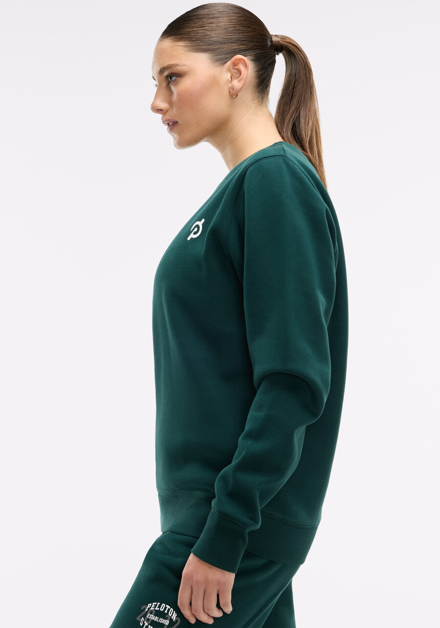 weiches fleece-sweatshirt mit rundhalsausschnitt