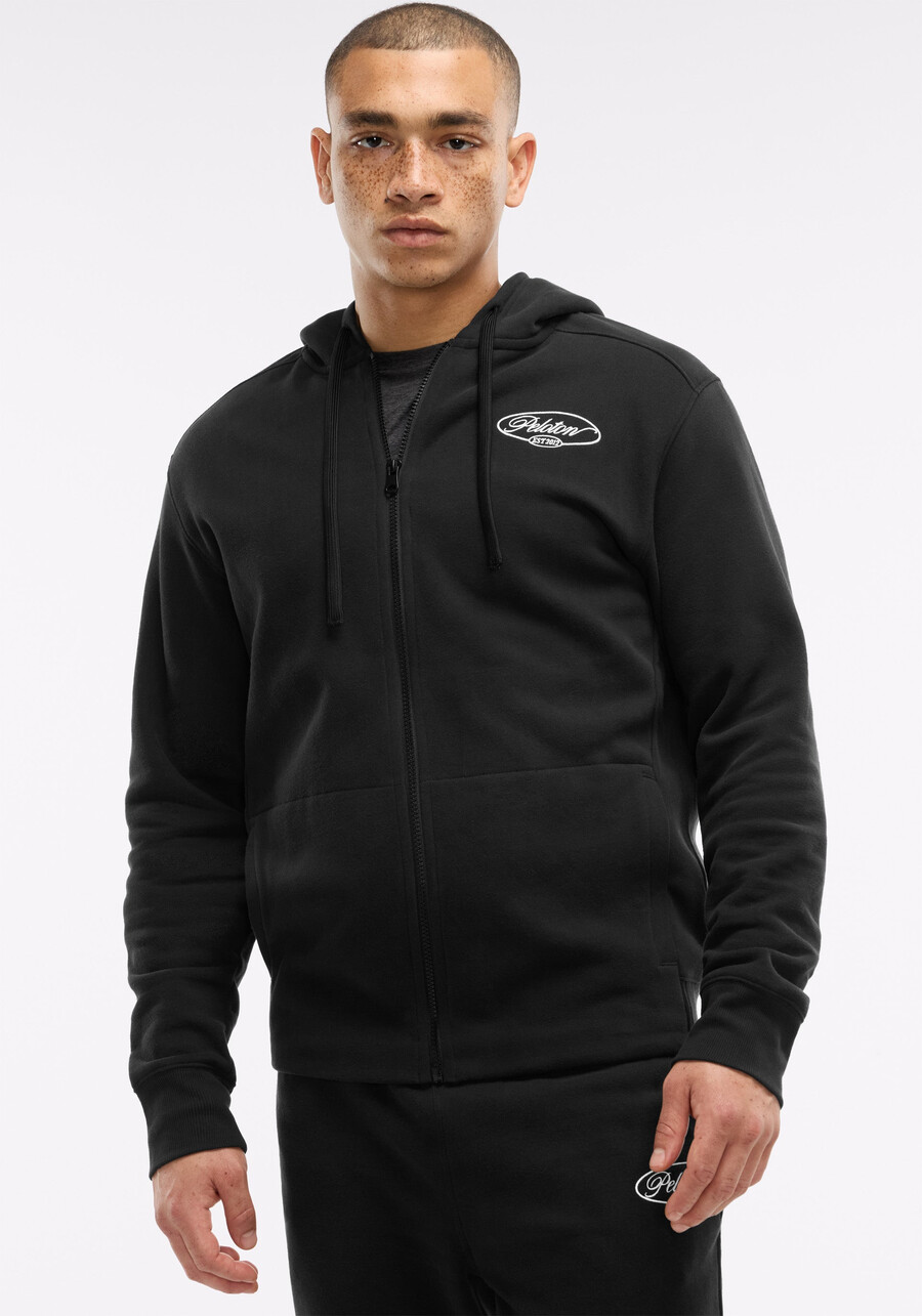 weicher fleece-hoodie mit durchgehendem reißverschluss