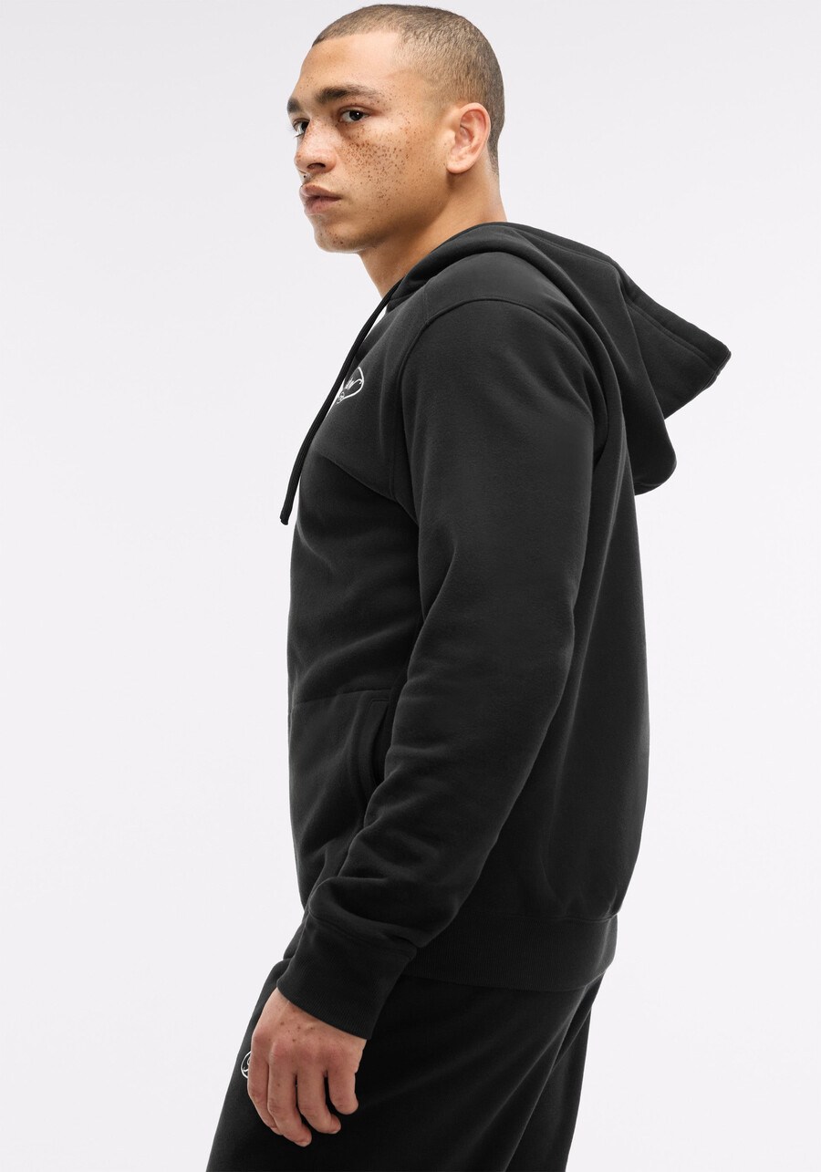 weicher fleece-hoodie mit durchgehendem reißverschluss