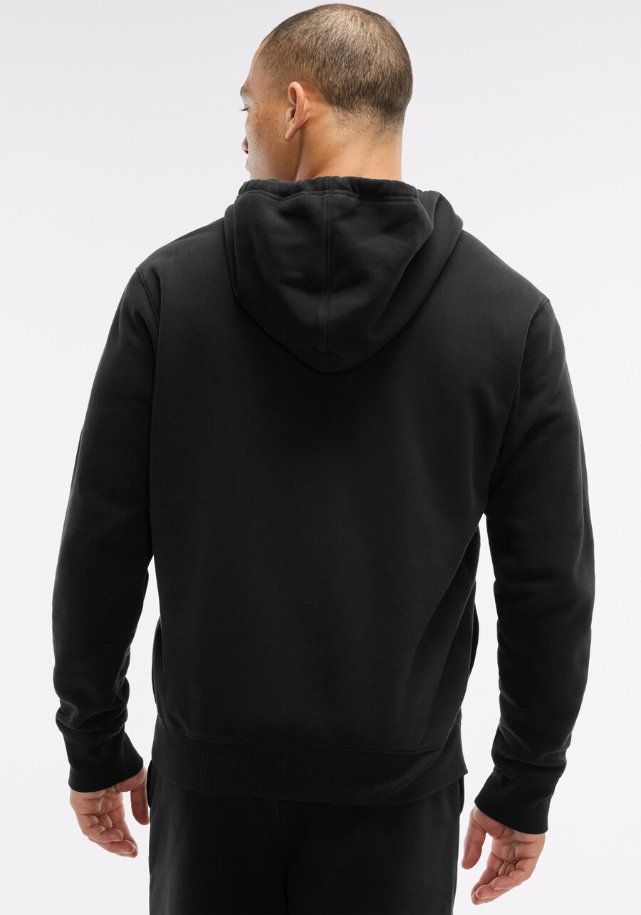 weicher fleece-hoodie mit durchgehendem reißverschluss