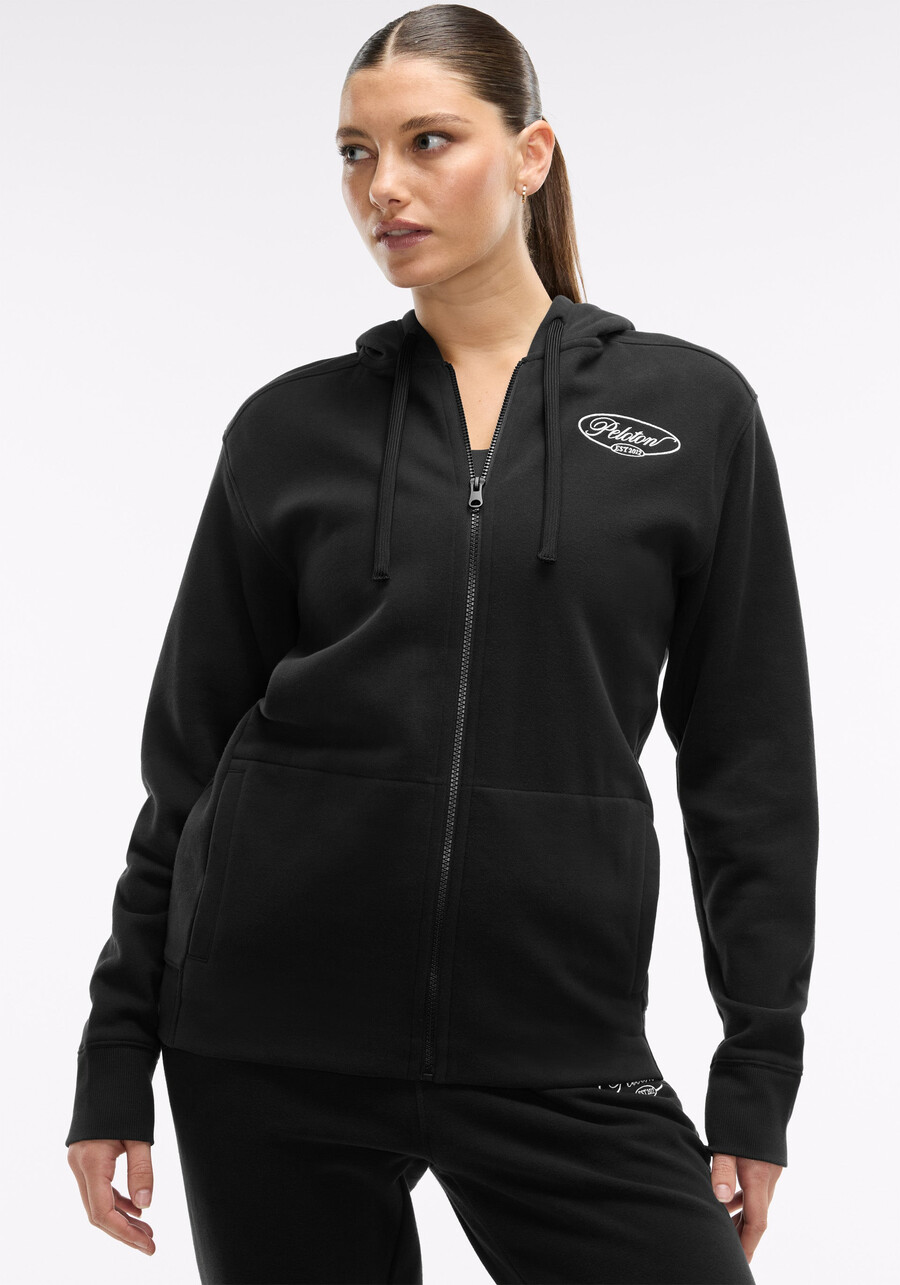 weicher fleece-hoodie mit durchgehendem reißverschluss
