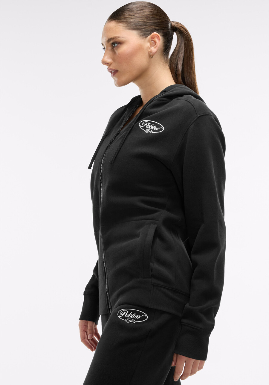 weicher fleece-hoodie mit durchgehendem reißverschluss