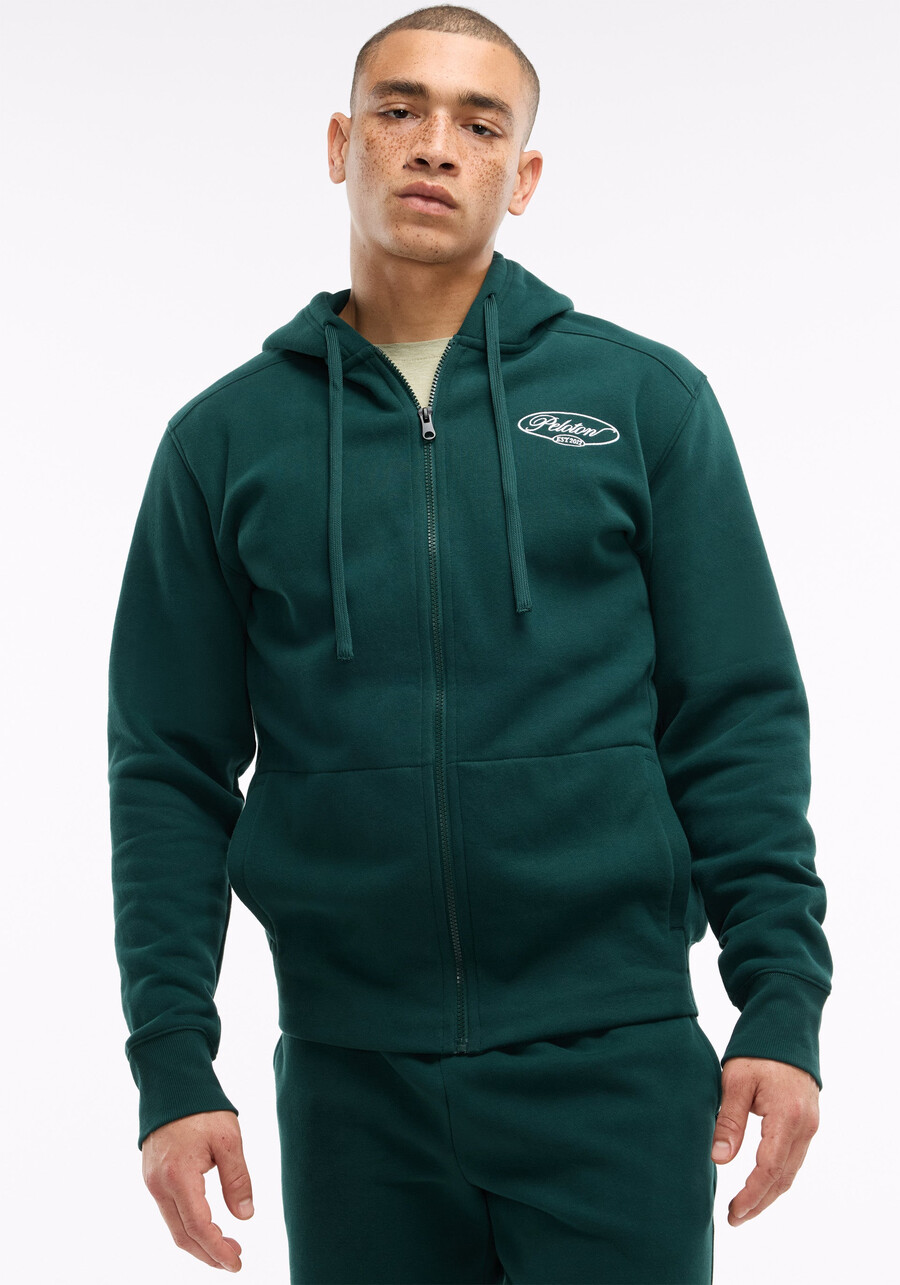 weicher fleece-hoodie mit durchgehendem reißverschluss