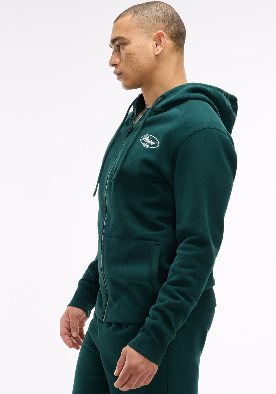 weicher fleece-hoodie mit durchgehendem reißverschluss