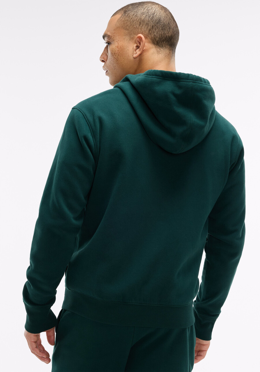 weicher fleece-hoodie mit durchgehendem reißverschluss