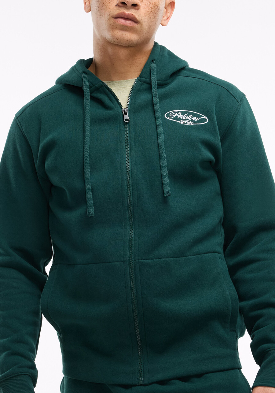 weicher fleece-hoodie mit durchgehendem reißverschluss