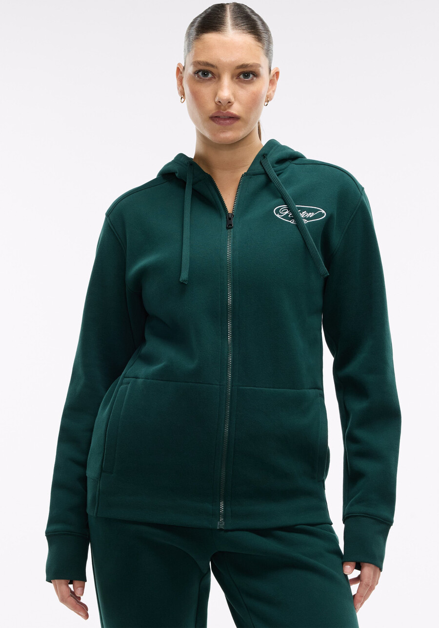 weicher fleece-hoodie mit durchgehendem reißverschluss