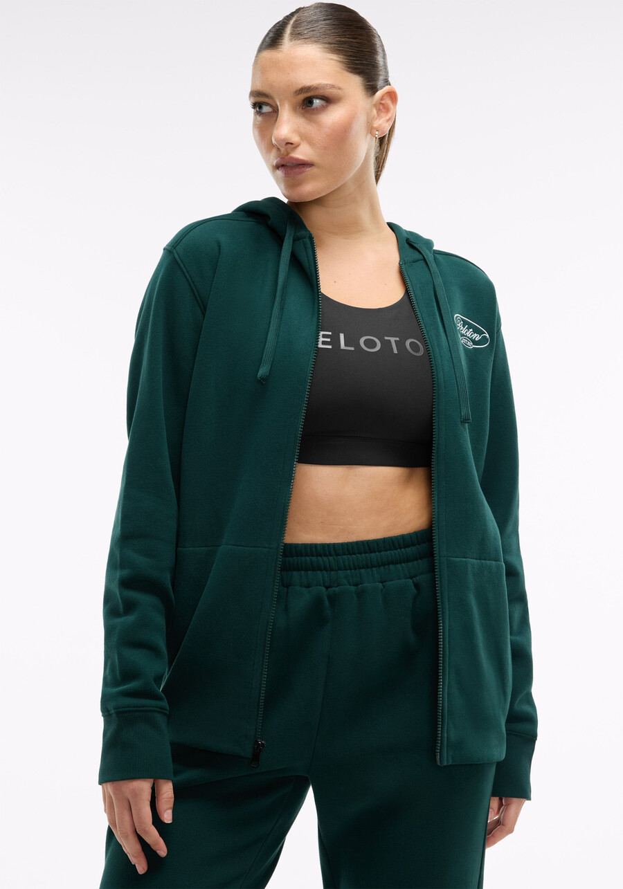 weicher fleece-hoodie mit durchgehendem reißverschluss