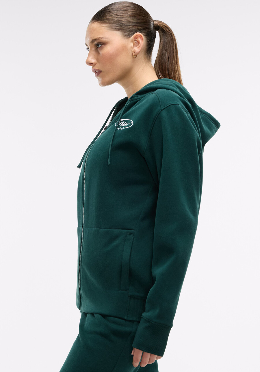 weicher fleece-hoodie mit durchgehendem reißverschluss