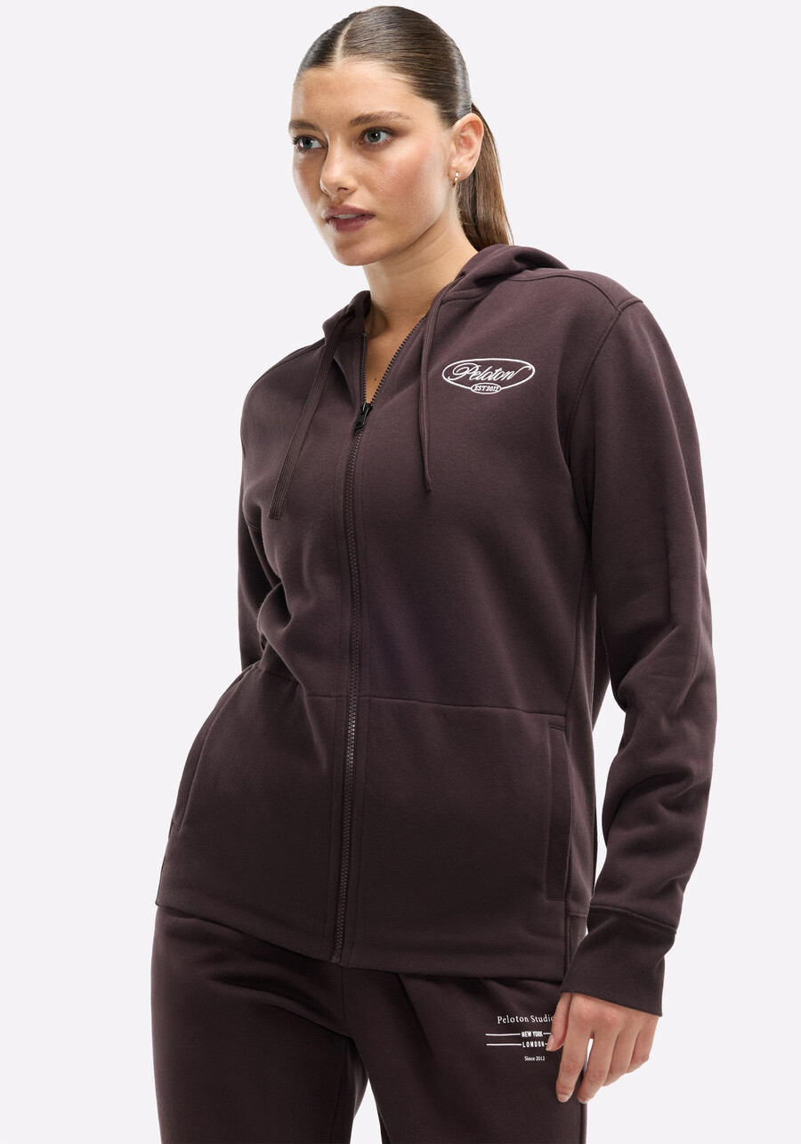 weicher fleece-hoodie mit durchgehendem reißverschluss