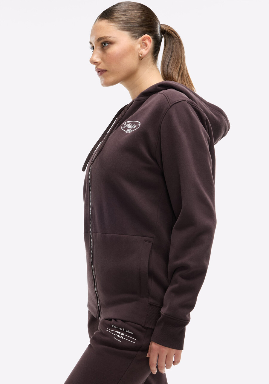 weicher fleece-hoodie mit durchgehendem reißverschluss