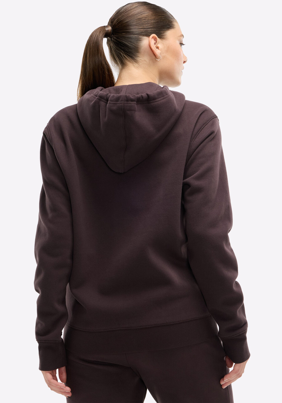 weicher fleece-hoodie mit durchgehendem reißverschluss